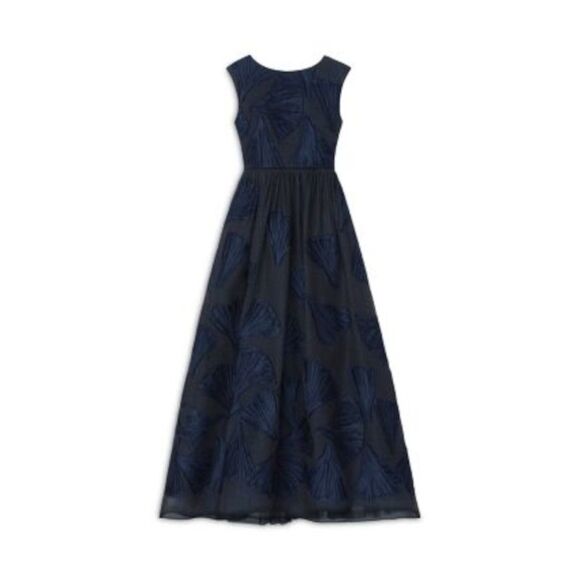 LAFAYETTE 148 NEW YORK Womens Navy Lined Shirred Waist And Piping V Maxi Dress 8 - Picture 3 of 3